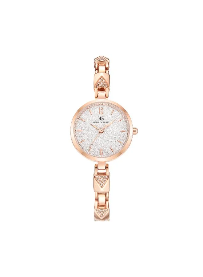 KENNETH SCOTT Kenneth Scott K23507-RBKS Women's Analog Display Watch & Stainless Steel Strap Rose Gold