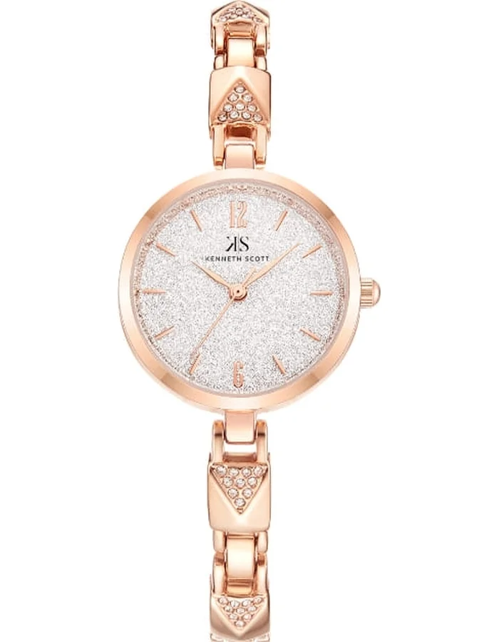 KENNETH SCOTT Kenneth Scott K23507-RBKS Women's Analog Display Watch & Stainless Steel Strap Rose Gold