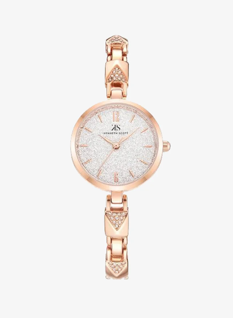 Kenneth Scott Kenneth Scott K23507-RBKS Women's Analog Display Watch & Stainless Steel Strap Rose Gold