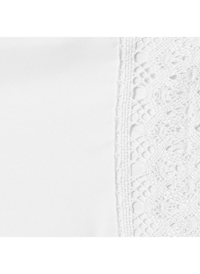 Modern Threads Modern Threads Amrapur Overseas | 4-Piece 100% Microfiber Crochet Lace Bed Sheet Set (White, Full)  - Image 5
