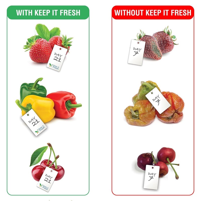 KEEP IT FRESH Zip Lock Bags ReSealable Zipper for extending shelf life of Fruits Vegetables Refrigerator bags Usable up to 3 Months 12 PIECES PER BOX X6BOXES - Image 4