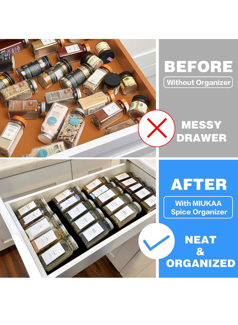 Uwals Spice Drawer Organizer, Acrylic Spice Rack Organizer for Kitchen Drawer, 4 Slanted Tier Expandable Drawer Inserts for Spices, for Cabinet - Image 5