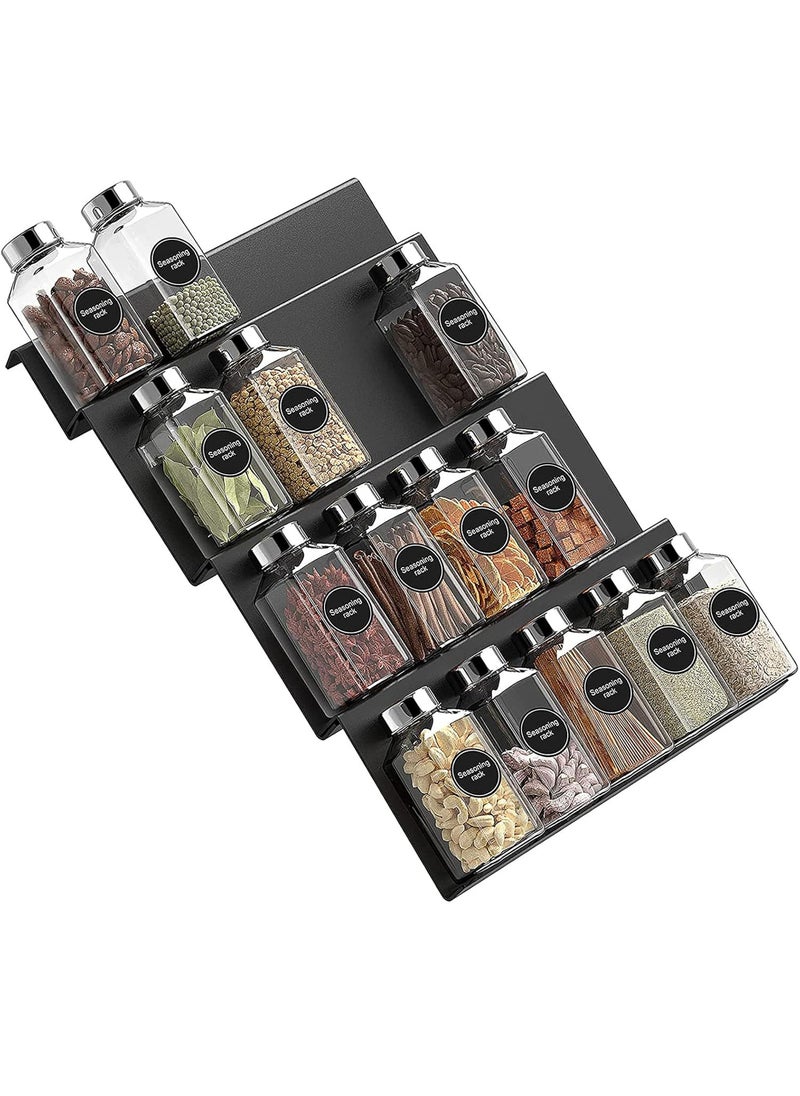 Uwals - Spice Drawer Organizer, Acrylic Spice Rack Organizer for Kitchen Drawer, 4 Slanted Tier Expandable Drawer Inserts for Spices, for Cabinet - Image 1