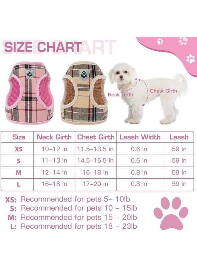 كولتيل طقم حزام ومقود للكلاب الصغيرة من KOOLTAIL، حزام شبكي ناعم منقوش للجراء مع مشبك أمان، سترة عاكسة مبطنة مريحة وقابلة للتعديل للجراء والكلاب من السلالات الصغيرة أثناء المشي، وردي، مقاس صغير جدًا - Image 3