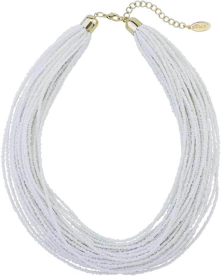 Bocar Multi Layer Chunky Bib Statement Seed Beads Cluster Collar Necklace for Women Gift (NK-10351) - Image 1