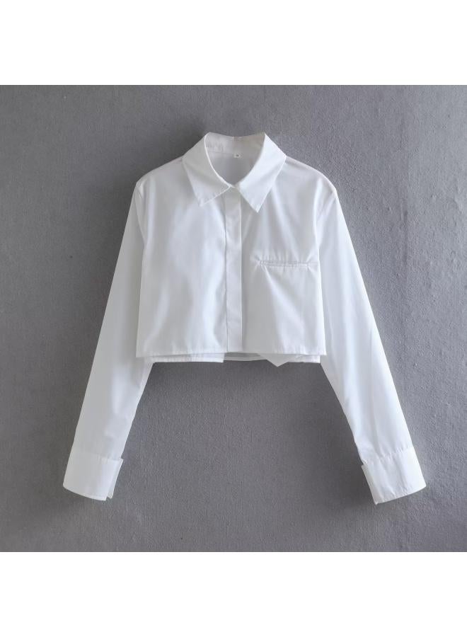 VUELO قميص قصير بسيط يناسب جميع الألوان 8 ألوان جديد من الربيع - Image 1