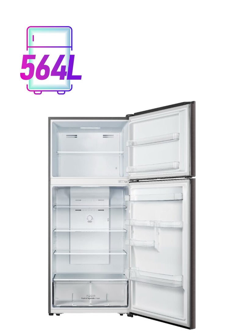 EDISON Inverter Silver 2 Door Refrigerator, Top Freezer 19.9 Cu. Ft 564 L 