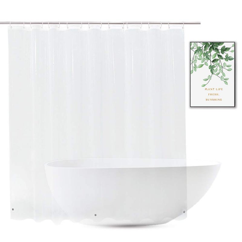 Extra Wide Shower Curtain Liner 108 x 72 Waterproof Heavy Duty Clear Vinyl Shower Liner for Bathroom and Bathtub 18 Plastic Hooks