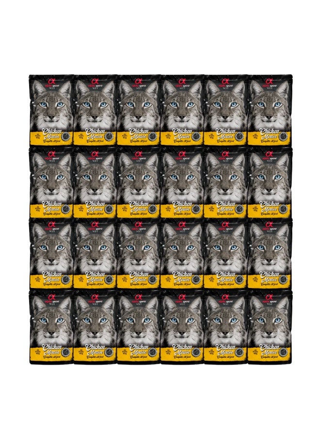 Alpha Spirit Chicken Mousse for Cats, 24 x 85 g Pouches