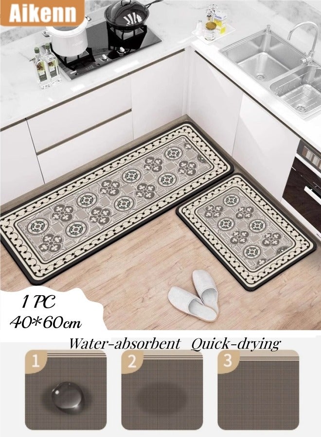 Aikenn Kitchen Floor rug,Cushioned Anti-Fatigue Runner Floor Comfort Mats,Kitchen Absorbent Mat,Kitchen Rugs Non-Slip Mat,For All Rooms & Bathrooms (40*60cm)  - Image 1