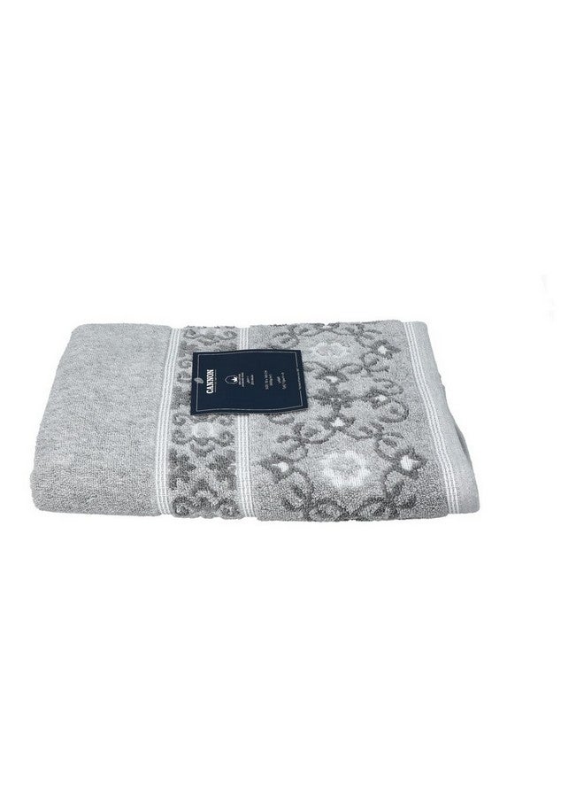 كانون منشفة استحمام قطن جاكار عالي الجودة فائق النعومة رمادي فاتح 70 × 140 سم F-T-CN-G29-JQ-LGY - Image 4