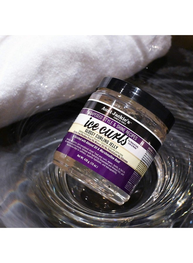 Aunt Jackie's Grapeseed Style And Shine Recipes Ice Curls Glossy Curling Jelly Hydrates Softens Makes Waves Curls And Coils Easier To Style 18 Oz - Image 4