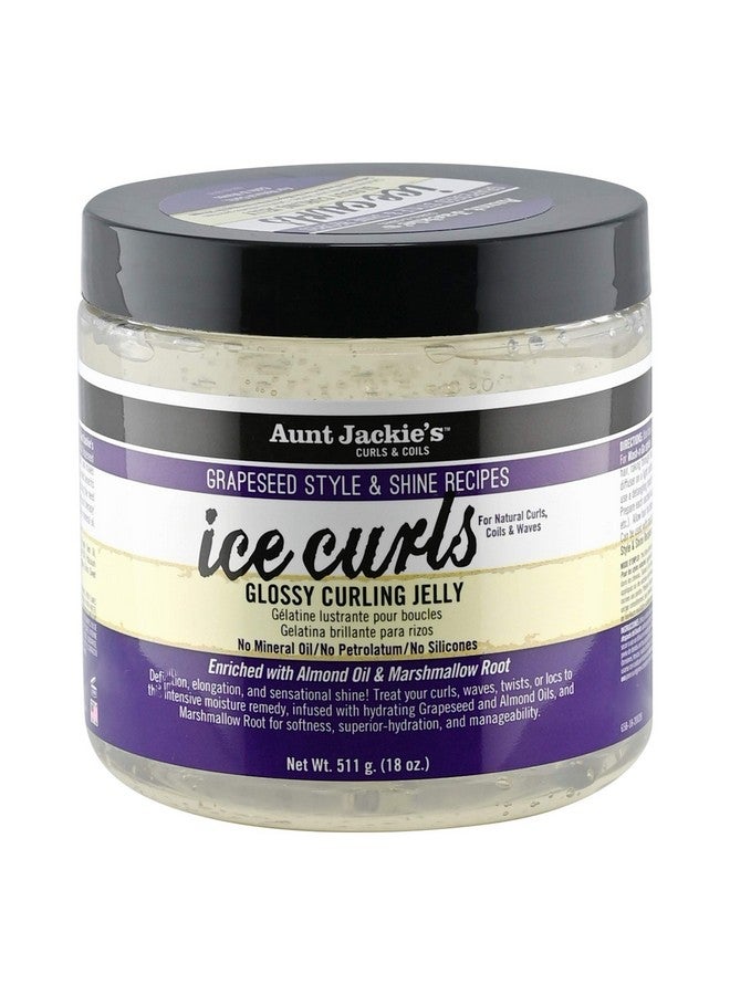 Aunt Jackie's Grapeseed Style And Shine Recipes Ice Curls Glossy Curling Jelly Hydrates Softens Makes Waves Curls And Coils Easier To Style 18 Oz - Image 1