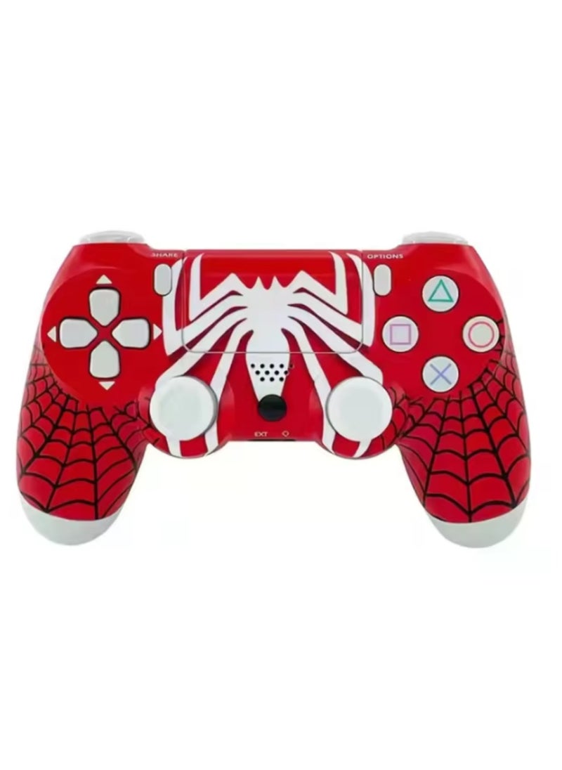 Generic Wireless Controller For PS4 Custom Design Gamepad Joystick For PS4 With Non-Slip Grip Of Both Sides And 3.5mm Audio Jack PS4 Controller Dual Vibration Game Joystick Spider Print  - Image 1
