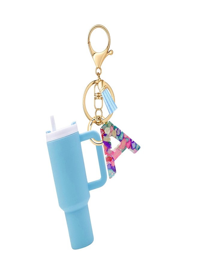 Beofinest Cute Stanley Cup Charms For Backpack Initial Letter Keychains, Blue, L - Image 1