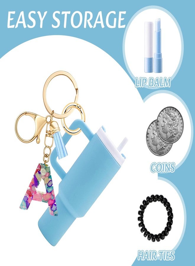 Beofinest Cute Stanley Cup Charms For Backpack Initial Letter Keychains, Blue, L - Image 2