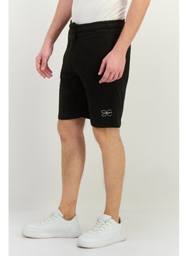 CROSSHATCH Men Drawstring Brand Logo Basic Shorts, Black  - Image 2