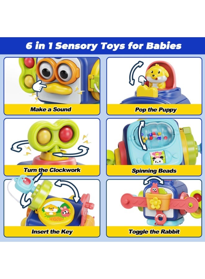 Kids Educational Activity Cube, Montessori Multiactivity Cube for Baby 6 9 12 Months, Sensory Toy Cube Gift for 1 Year Boy, Motor Skills Cube Travel Toys - Image 2