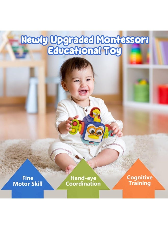 Kids Educational Activity Cube, Montessori Multiactivity Cube for Baby 6 9 12 Months, Sensory Toy Cube Gift for 1 Year Boy, Motor Skills Cube Travel Toys - Image 3