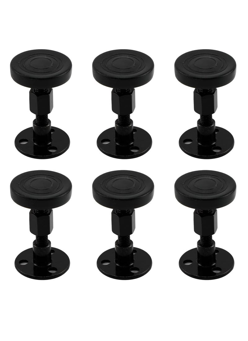 Generic Adjustable Bed Frame Stabilizer Set, 6 Headboard Stoppers with Free Furniture Pads and Screws, Eliminate Noise, Wall Protection, Simple Installation in Black  - Image 1