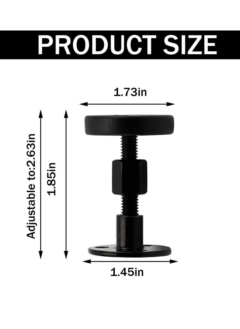 Generic Adjustable Bed Frame Stabilizer Set, 6 Headboard Stoppers with Free Furniture Pads and Screws, Eliminate Noise, Wall Protection, Simple Installation in Black  - Image 2