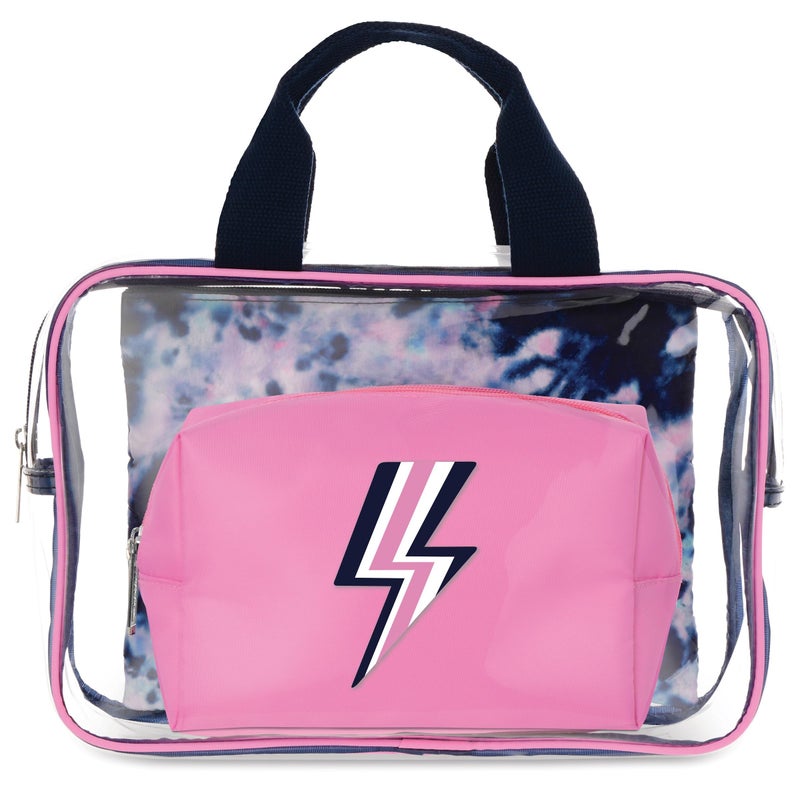 iscream 3Piece Large Medium and Small Bag Set for Toiletry and Cosmetic Storage and Travel Night Tie Dye