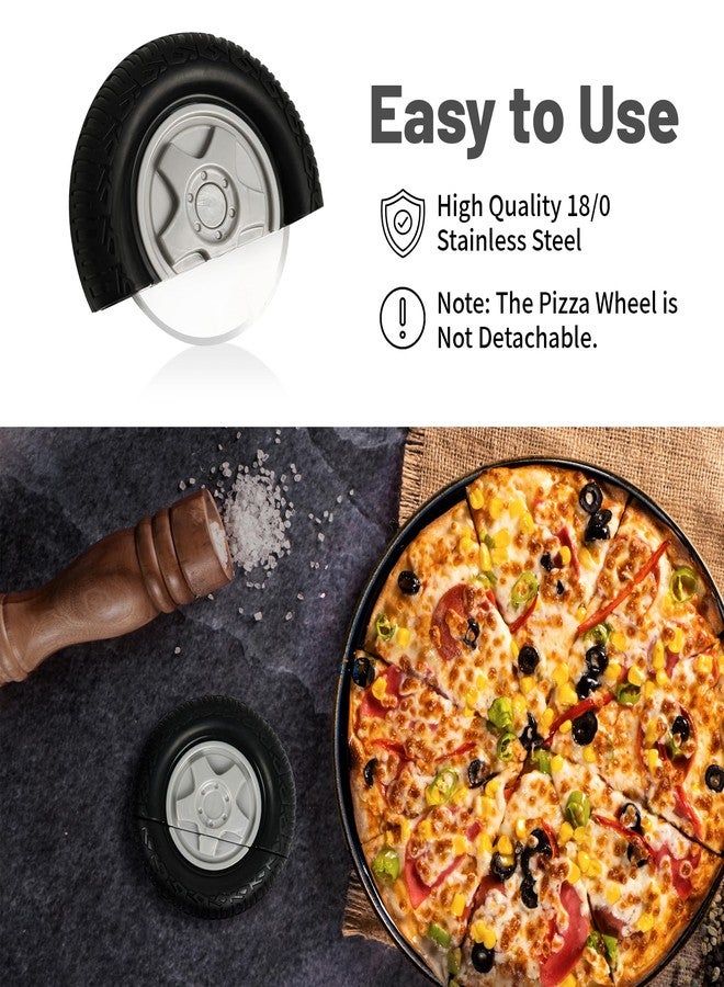 YOBRO Tire Pizza Cutter Wheel By YOBRO- Pizza Cutter, Pizza Slicer Stainless Steel, Funny Kitchen Accessories,gift for Car Lovers,White Elephant Gifts,Stocking Stuffers for Family - Image 4