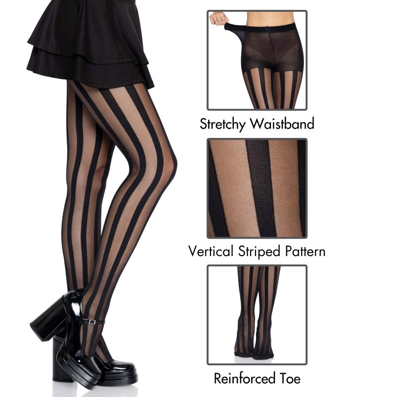 Leg Avenue womens Alt Fashion Patterned Tights for Women Stripes One Size - Image 4