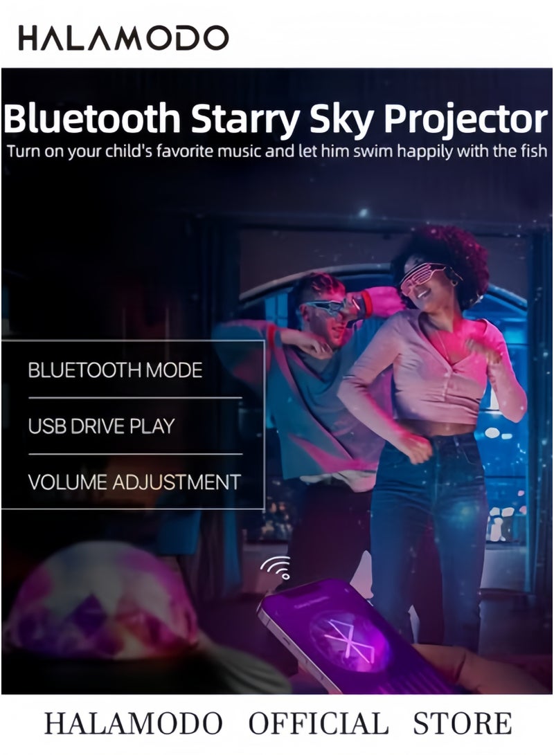 HALAMODO Galaxy Star Projector 3 in 1 Night Light 10 Color Bluetooth Night Lamp with Timer Remote & Bluetooth Speaker & White Noise Aurora Suitable as Decors in Gaming Room Bedroom Home Theater Ceiling - Image 2
