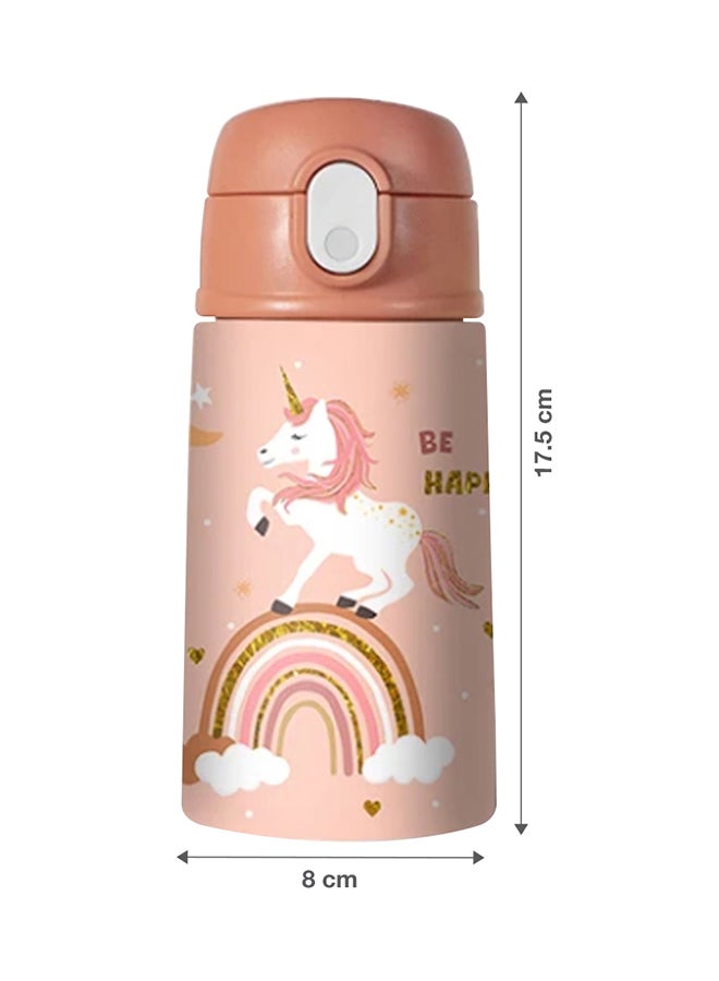 مون زجاجة ماء معزولة للأطفال – خالية من BPA، صنبور مقاوم للتسرب للأطفال الصغار – صديقة للبيئة – تبقى باردة أو دافئة لعدة ساعات - قوس قزح - Image 2