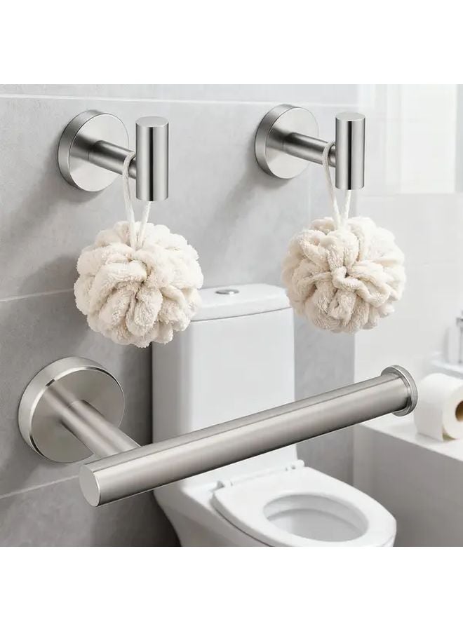 Black 3pcs Stainless Steel Bathroom Hardware Set Towel Rack Toilet Paper Holder Rust Resistant Wall Mounted Modern Bathroom - Image 2