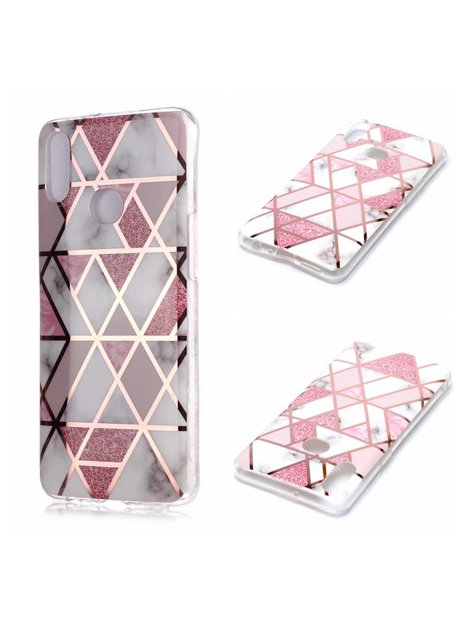 Case For Galaxy A10s Plating Marble Pattern Soft TPU Protective Case