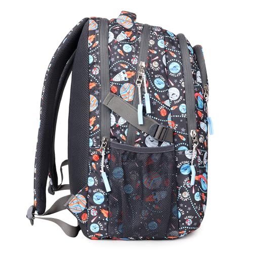HOT Shot Polyester 13 Cms Grey School 30 LTR Medium Size Standard Backpack (502) - Image 3