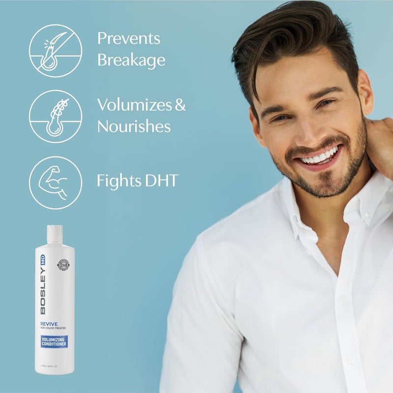 BOSLEYMD BosRevive Volumizing Conditioner for Noticeably Thinning, Non Color-Treated Hair â€“ DHT-Blocking Saw Palmetto, Biotin Strengthening, Niacin Revitalizing & Panthenol, Vegan, Sulfate-Free 33.8 Fl Oz - Image 4