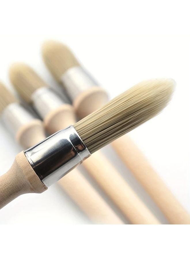 18 Model Trim Paint Brush Set 4 Sizes 15 18 21 25mm Wood Handle Precision Edge Painting Tool - Image 3