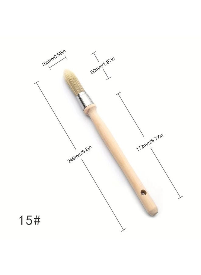18 Model Trim Paint Brush Set 4 Sizes 15 18 21 25mm Wood Handle Precision Edge Painting Tool - Image 5