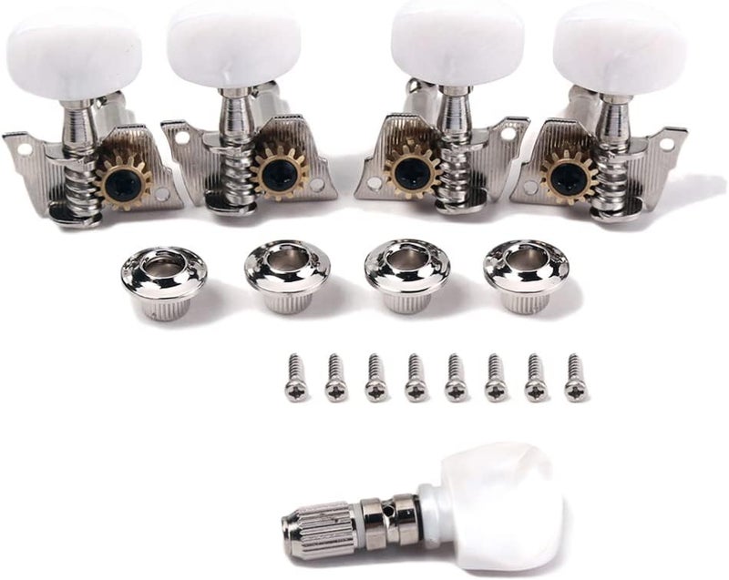 comfrt 5pcs Banjo String Tuning Pegs Guitar Tuner Machine Heads Knobs Tuning Keys for Acoustic Electric Guitar Ukulele Banjo (Silver) - Image 1