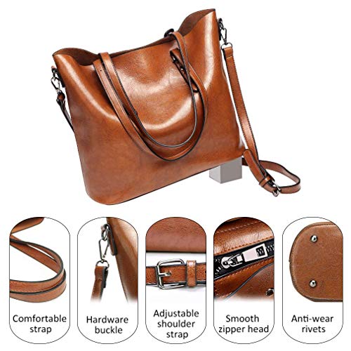 Pahajim Womens PU Leather Purses and Handbags Top Handle Satchel Bags Tote Bags Tote Purses for Women (grey-1) - Image 5