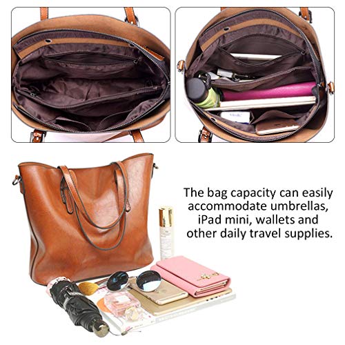 Pahajim Womens PU Leather Purses and Handbags Top Handle Satchel Bags Tote Bags Tote Purses for Women (grey-1) - Image 3