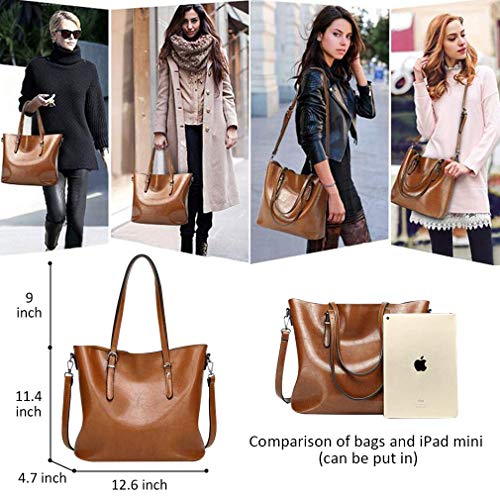 Pahajim Womens PU Leather Purses and Handbags Top Handle Satchel Bags Tote Bags Tote Purses for Women (grey-1) - Image 2
