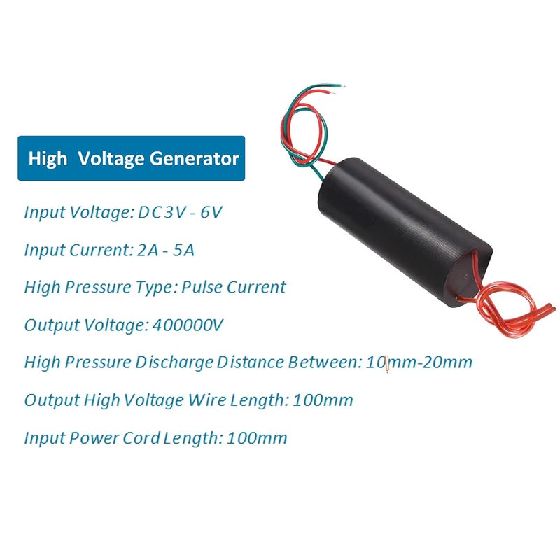 2pcs High Voltage Generator DC 3v-6v to 400kV 400000V Boost Step-up Power Module High Voltage Generator High Voltage Transformer - Image 2