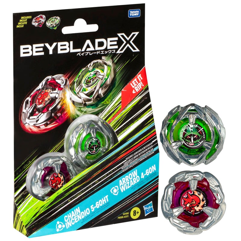 Beyblade X Chain Incendio 560HT and Arrow Wizard 460N Dual Pack Set with 2 RightSpinning Tops Battling Top Toys for 8 Year Old Boys and Girls - Image 2