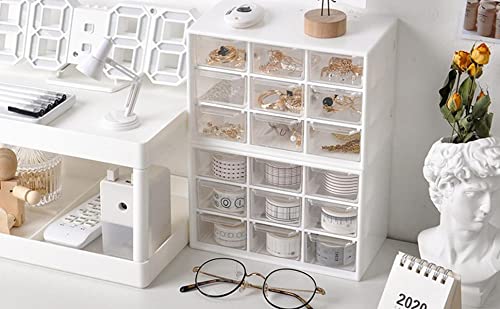 JUZR 9 Drawer Multipurpose Plastic Storage Box for Jewelry Food Sundries Organizer Desktop Office Supplies Cabinet 184 x 12 x 10 cm White - Image 5