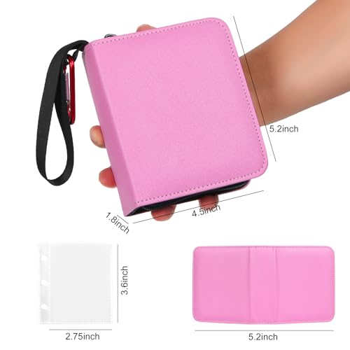 GEAoffice Mini Card Binder 2-Pocket, Super Lightweight Small Collectible Trading Card Albums for 80 Cards, 1 Pocket Top Loading Binder for TCG, MTG, Sports&Game Cards, Gifts for Girls, Pink - Image 4