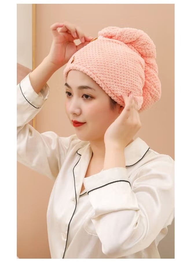KIIUMI Microfiber Hair Towel Wrap for Women, Rapid Drying Towels for Hair with Button,Soft Hair Drying Towel Wrap,Anti Frizz Head Towels Wrap for Curly Hair,suitable for all hairstyles（Pink)  - Image 5