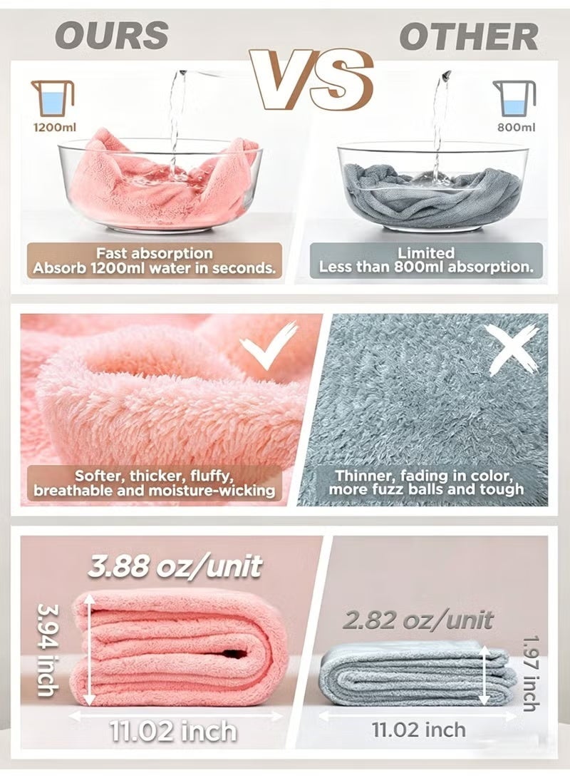 KIIUMI Hair Towel Wrap with Button,Microfiber Hair Towel Wrap,Super Absorbent Quick Dry Hair Drying Towels, Anti Frizz Head Towels Wrap for Curly HairSoft Lightweight Hair Turban for Daily Use - Image 4