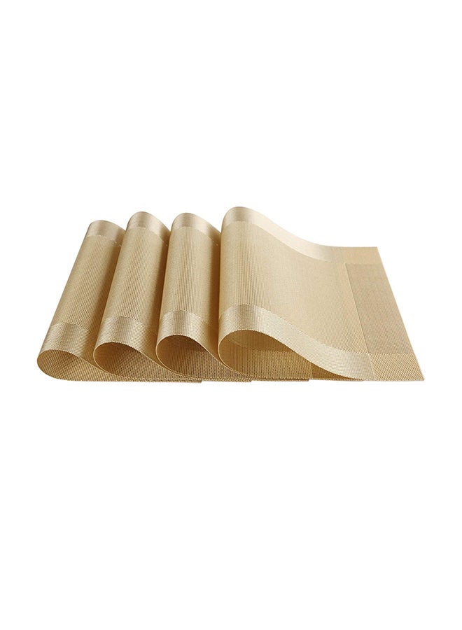Alyashmac 4-Piece Decorative Table Placemat Set Gold 4 x 45cm