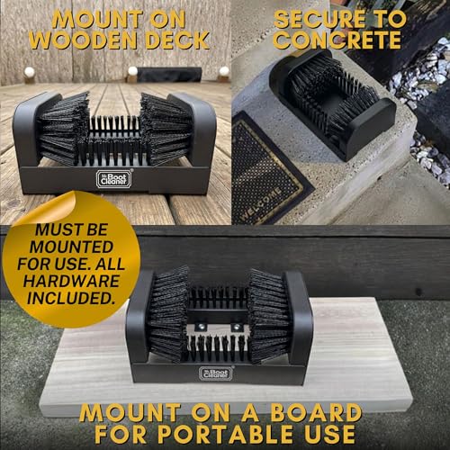 Mr. Boot Cleaner Heavy Duty Boot Brush Cleaner Outdoor Floor Mount or Portable Commercial Boot Scraper/Scrubber with Hardware, Plastic - Image 3