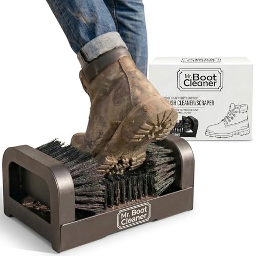 Mr. Boot Cleaner Heavy Duty Boot Brush Cleaner Outdoor Floor Mount or Portable Commercial Boot Scraper/Scrubber with Hardware, Plastic - Image 1