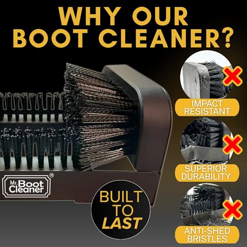 Mr. Boot Cleaner Heavy Duty Boot Brush Cleaner Outdoor Floor Mount or Portable Commercial Boot Scraper/Scrubber with Hardware, Plastic - Image 4